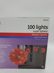 2 GE Super Sphere Holiday Classics 100 Lights Orb Red Lighted Christmas Fairy GE - KOEEK