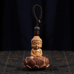 Buddha Lotus Seat Keychain Coffee Cord Pendant Unisex Bag Charm 07FC0E-D4 - KOEEK