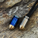 Titanium Brass Bullet Shape Knife Lanyard Bead Paracord Pendant Zipper Pull EDC 07FC0E-D4 - KOEEK
