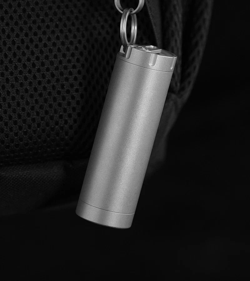 Waterproof Titanium Medication Pill Container Box Bottle Case Keychain Holder 07FC0E-D4 - KOEEK