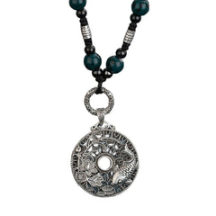Vintage Hollow Lotus Koi Pendant Necklace Sweater Chain For Women 07FC0E-D4 - KOEEK