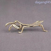 7.8cm Exquisitely Chinese Retro Brass Mantis Desktop Ornament Tea Pet Handicraft 07FC0E-D4 - KOEEK
