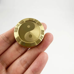 EDC Solid Brass Fidget Slider Clicker luck Coin Tai Chi Haptic Toy for Adult 07FC0E-D4 - KOEEK