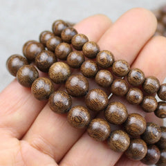 1Pc Golden Sandalwood Buddha Bead Hand String Exquisite Ornament Bracelets 07FC0E-D4 - KOEEK