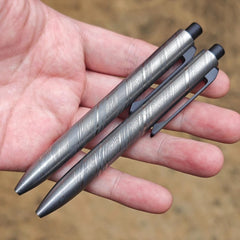 Damascus Steel EDC Pen - Tactical Writer w/ Glass Breaker & Unique Pattern. 07FC0E-D4 - KOEEK