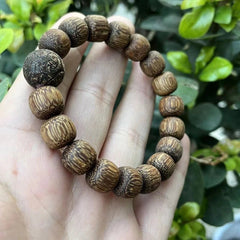 12mm Unisex Mala Dalat Wood Vietnam White Kyara Agarwood Bracelet Barrel Beads 07FC0E-D4 - KOEEK