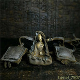 1PC Tibetan Medicine BUDDHA Amulet Necklace Small Pocket Buddha Cow Leather Rope 07FC0E-D4 - KOEEK