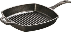 Cast Iron Square Grill Pan, Pre-Seasoned, 10.5-inch 07FC0E-D4 - KOEEK