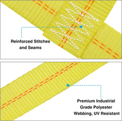 new Trekassy Tow Dolly Straps for Car with Flat Fits 14"-17" Tires, Yellow TREKASSY - KOEEK