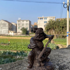 10*6cm White Kyara Agarwood Zhong Kui Figurine Wood Carving Feng Shui Home Decor 07FC0E-D4 - KOEEK