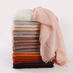 Women's Hijabs Scarf Solid Cotton Blend Breathable Muslim Scarf Shawls and Wraps 07FC0E-D4 - KOEEK