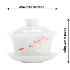150ml Sancai Gaiwan White Porcelain Tea Bowl Chinese Household High-end Teaware 07FC0E-D4 - KOEEK