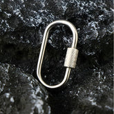 2pcs Mini Climbing Stainless Steel Screw Carabiner Lock Clasp Keychain Clip Hook 07FC0E-D4 - KOEEK