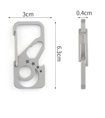 Titanium Alloy Pocket Key Chain Carabiner Bottle Opener Wrench Outdoor Multi EDC 07FC0E-D4 - KOEEK