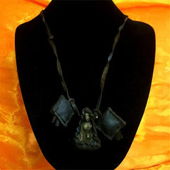 1PC Tibetan Medicine BUDDHA Amulet Necklace Small Pocket Buddha Cow Leather Rope 07FC0E-D4 - KOEEK