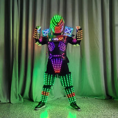 Colorful LED RGB Performance Suit Bar DJ Illuminated Dance Programming Costume 07FC0E-D4 - KOEEK