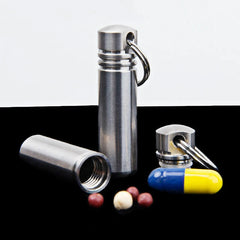 EDC Mini Titanium Alloy Keychain Waterproof Box Sealed Container Outdoor Storage EDC - KOEEK