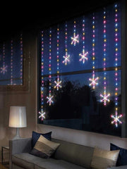 Premier 339 Rainbow Multicolour LED Snowflake Window Curtain Christmas Lights PREMIER - KOEEK