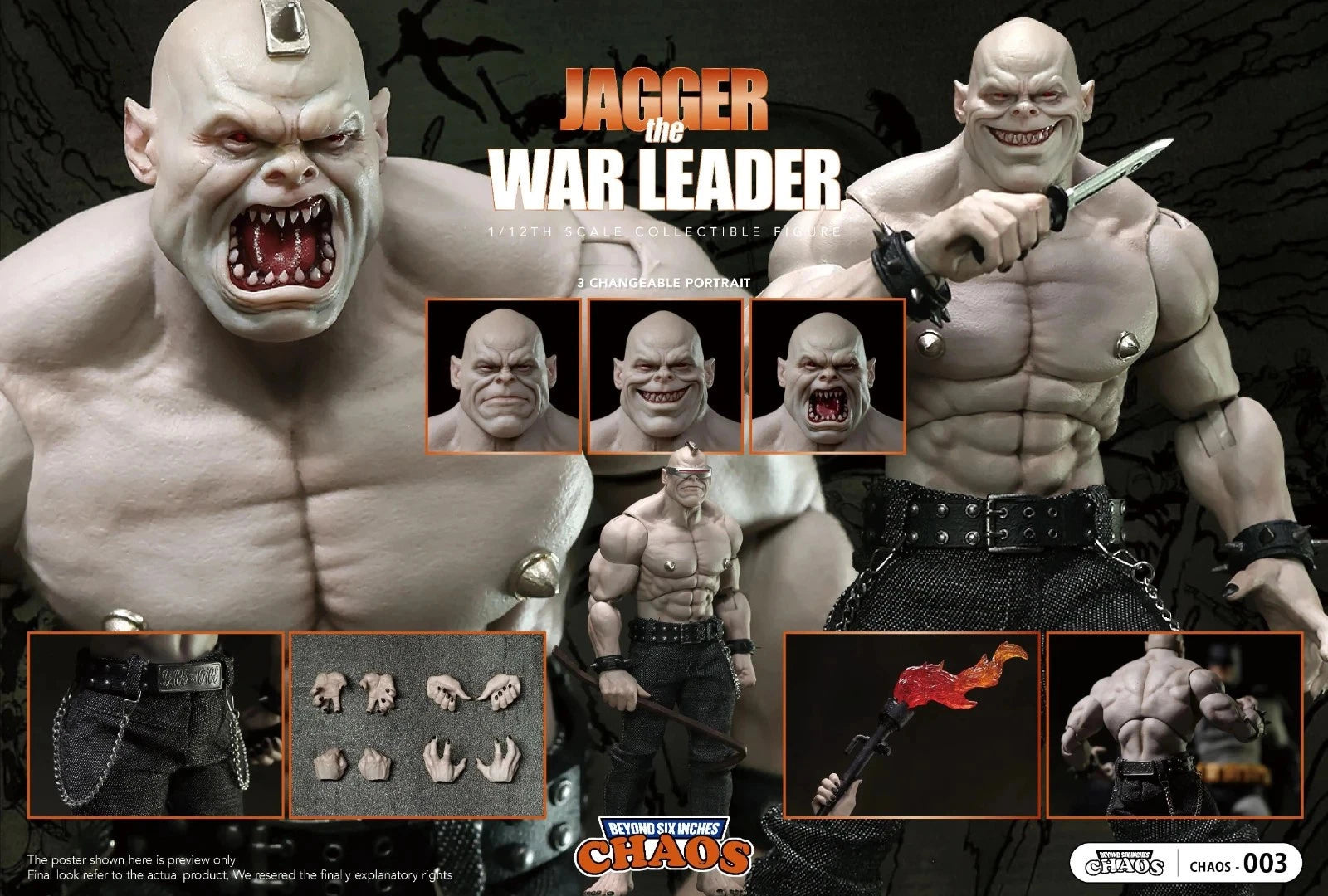 CHAOS 003 1/12 Jagger The War Leader Mutant 6" Action Figure In Stock 2026 CHAOS - KOEEK