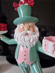 Christmas Candy Pastel Santa Claus Balancing Cakes Tea Light Holder Ornament 07FC0E-D4 - KOEEK