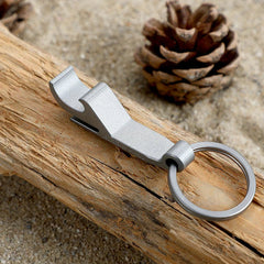CNC EDC Titanium Alloy Bottle Opener Key Chain Pendant Tool with 32mm Key Ring 07FC0E-D4 - KOEEK