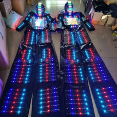 LED Robot Cosplay Costume Illuminated Dance Suit Show Party Clothes Outfit Glow 07FC0E-D4 - KOEEK