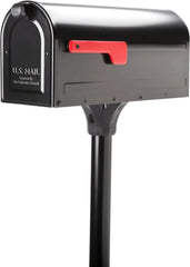 Mounted Mailbox and Floor Post Kit, Medium, Black 07FC0E-D4 - KOEEK