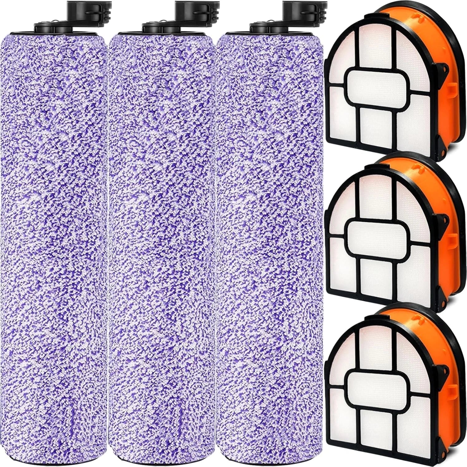 Replacement brush roller and filter set, 3-in-1 vacuum cleaner,comparison parts 07FC0E-D4 - KOEEK