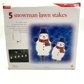 NOMA Old Stock Un 5 Lighted Snowman Pathway Lawn Stakes Christmas Decor NOMA - KOEEK