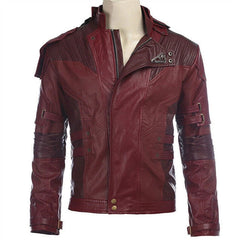 Guardians of the Galaxy 2 Star Lord Peter Quill Red PU Jacket Cosplay Costume 07FC0E-D4 - KOEEK