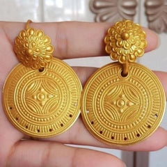 Ethnic Style Handcrafted Carved Floral Earrings Flower Jewelry 07FC0E-D4 - KOEEK
