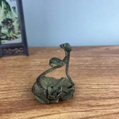 Lotus Backflow Incense Burner Copper Tea Pet Tea Art Decor 07FC0E-D4 - KOEEK
