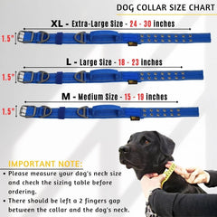 Heavy Duty Dog Collar for Large Dogs - Reflective Royal Blue 07FC0E-D4 - KOEEK