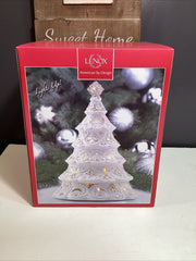 Lenox 'FLORENTINE & PEARL Lighted Christmas Tree in pierced porcelain 10" LENOX - KOEEK