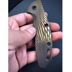 1PC Radial Stria Black Gold TC4 Handle Scale for Rick Hinderer Knives XM18 3.5” 07FC0E-D4 - KOEEK