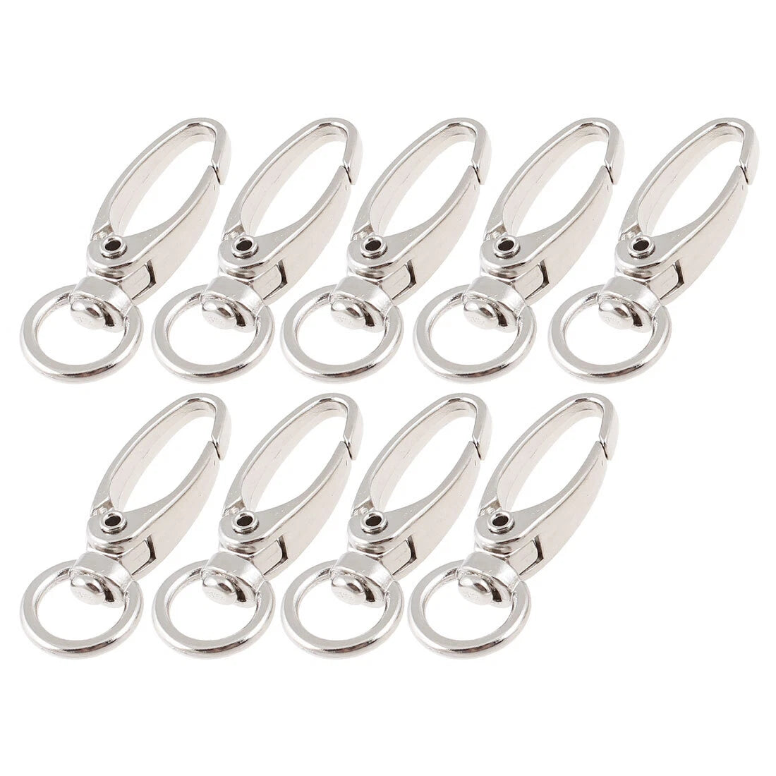 Silver Tone D Swivel Trigger Hooks Key Ring Lobster Clasps 9 Pcs 07FC0E-D4 - KOEEK