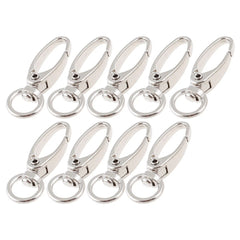 Silver Tone D Swivel Trigger Hooks Key Ring Lobster Clasps 9 Pcs 07FC0E-D4 - KOEEK