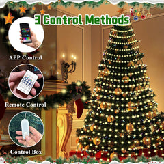 400LED Christmas Tree Waterfall Lights Fairy String Outdoor Waterproof Decor RGB 07FC0E-D4 - KOEEK