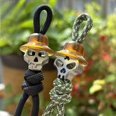 Titanium PEI Skull Knife Lanyard Bead Paracord Keychain Pendant EDC Charm DIY 07FC0E-D4 - KOEEK