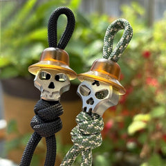 Titanium PEI Skull Knife Lanyard Bead Paracord Keychain Pendant EDC Charm DIY 07FC0E-D4 - KOEEK