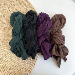 Mens Cotton Linen Scarf Breathable Plain Color Unisex Shawl Neckerchief Scarves 07FC0E-D4 - KOEEK