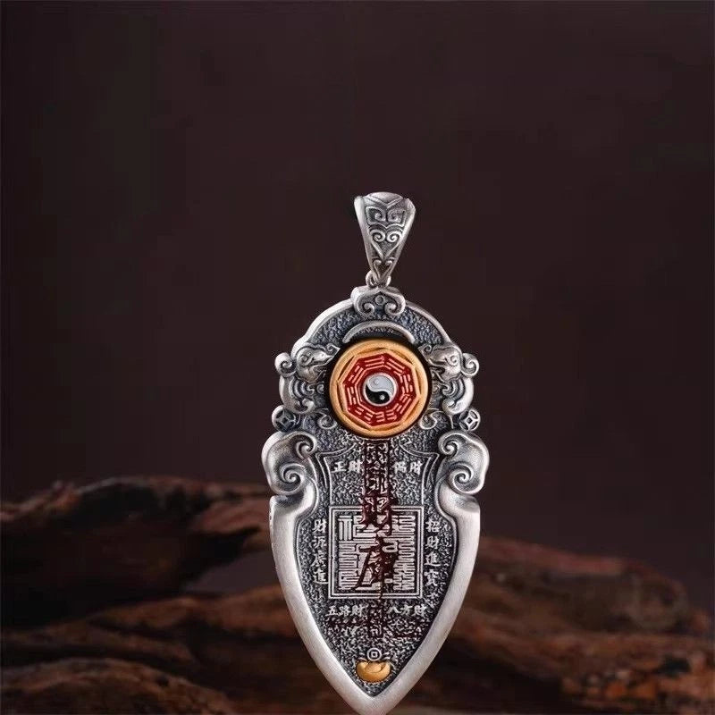 Chinese Style Pendant Taoist Coin Charm Necklace 07FC0E-D4 - KOEEK