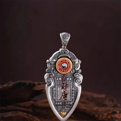 Chinese Style Pendant Taoist Coin Charm Necklace 07FC0E-D4 - KOEEK