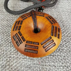 Taoist Ritual Articles Lightning Strike Jujube Eight Trigrams Style Pendant 07FC0E-D4 - KOEEK