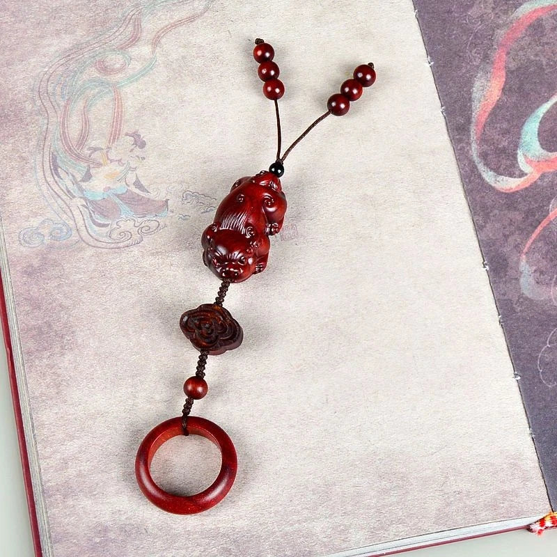 Ebony Pi Xiu Ring Pendant Accessory Handheld Bead Bracelet Amulet 07FC0E-D4 - KOEEK