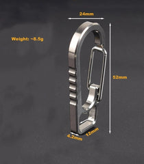 EDC Titanium Alloy Keychain Carabiner Simple Fast Hanging Bucklewith25mmRing 07FC0E-D4 - KOEEK