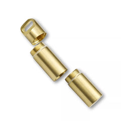 EDC Brass Waterproof Pill Case Holder EDC Pill Organizer Container 2 Compartment 07FC0E-D4 - KOEEK