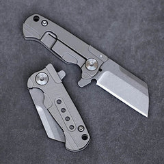 MINI Titanium Keychain Folding Knife D2 Blade pocket EDC Outdoor Camping Tool 07FC0E-D4 - KOEEK
