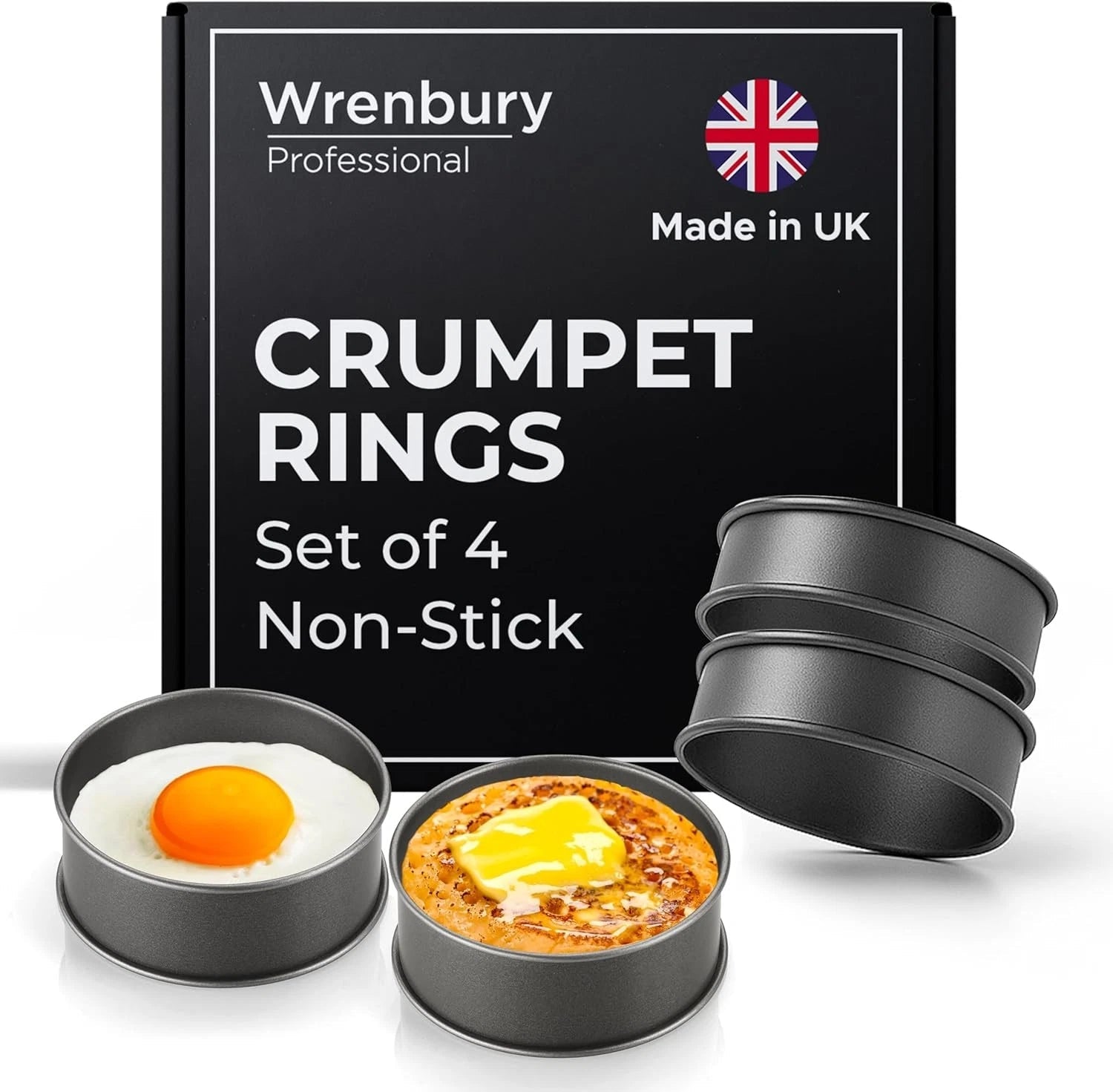 Crumpet Rings Nonstick 3.5 inch - English Muffin Rings 07FC0E-D4 - KOEEK