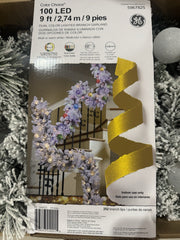 GE Color Choice 100 LED Color Changing 9Ft Flocked Pine Garland 8 Light Effects GE - KOEEK